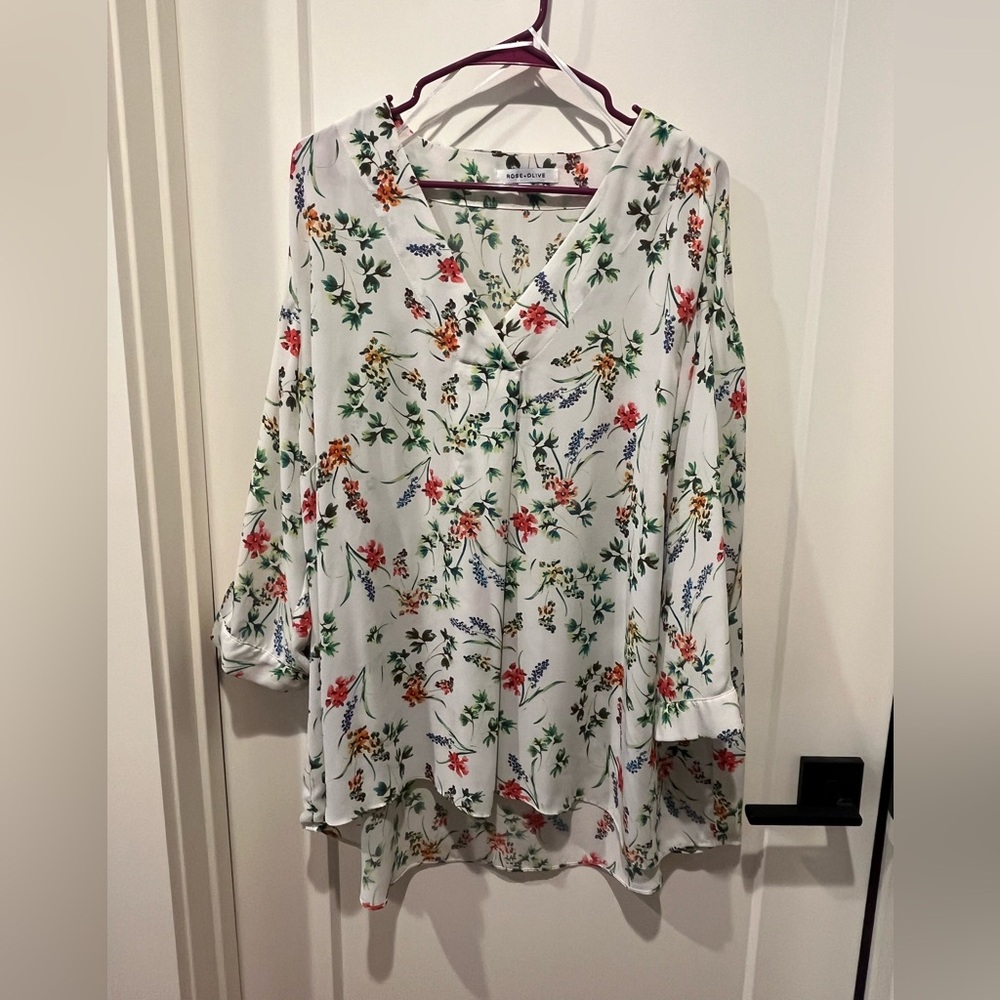 Floral Print Blouse - White